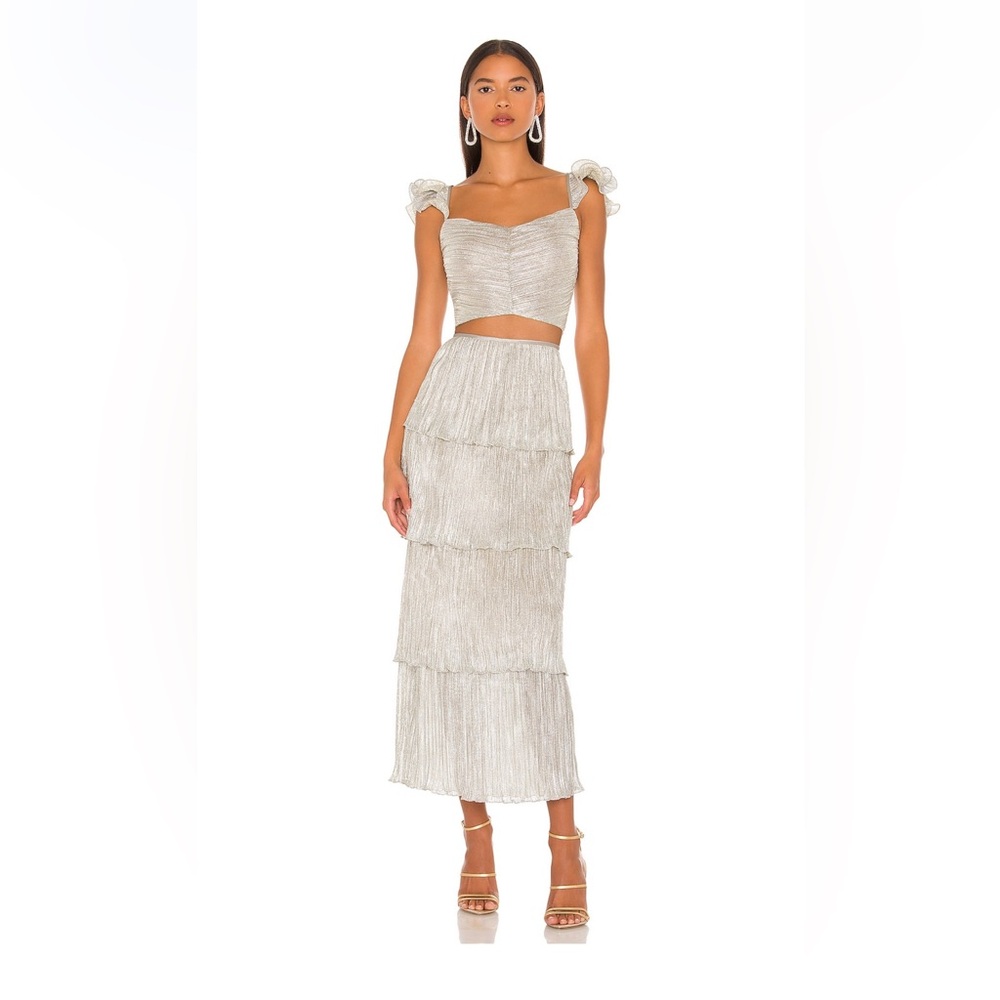 SAYLOR Silver Tiered Skirt Set